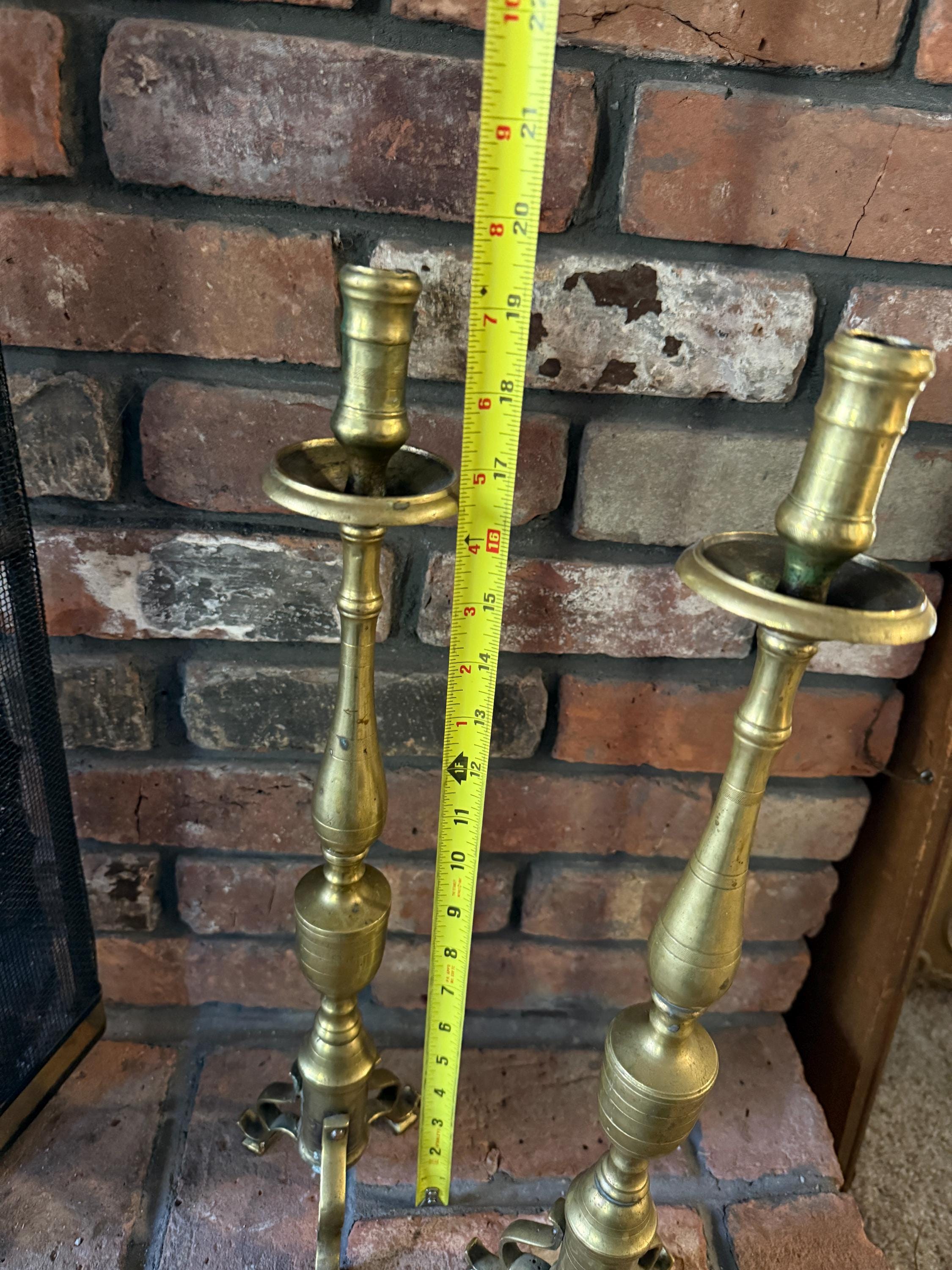Antique Pair of Brass 19. Century Elegant Decorative Classic Dining Antique Home Décor Candle Stands Candlestick Elegant Piece Candleholder
