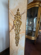 Antique Neoclassical Marble Gilded Details Grandfather Tall Standing Floor Clock Luxurious Home Decoration Clock Collectible Italian Clock