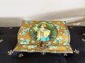 Antique Victorian Glove Box Lady Portrait Lithograph Floral Design Jewelry Storage Box 19th Century Collectible Jewelry Box Vanity Box