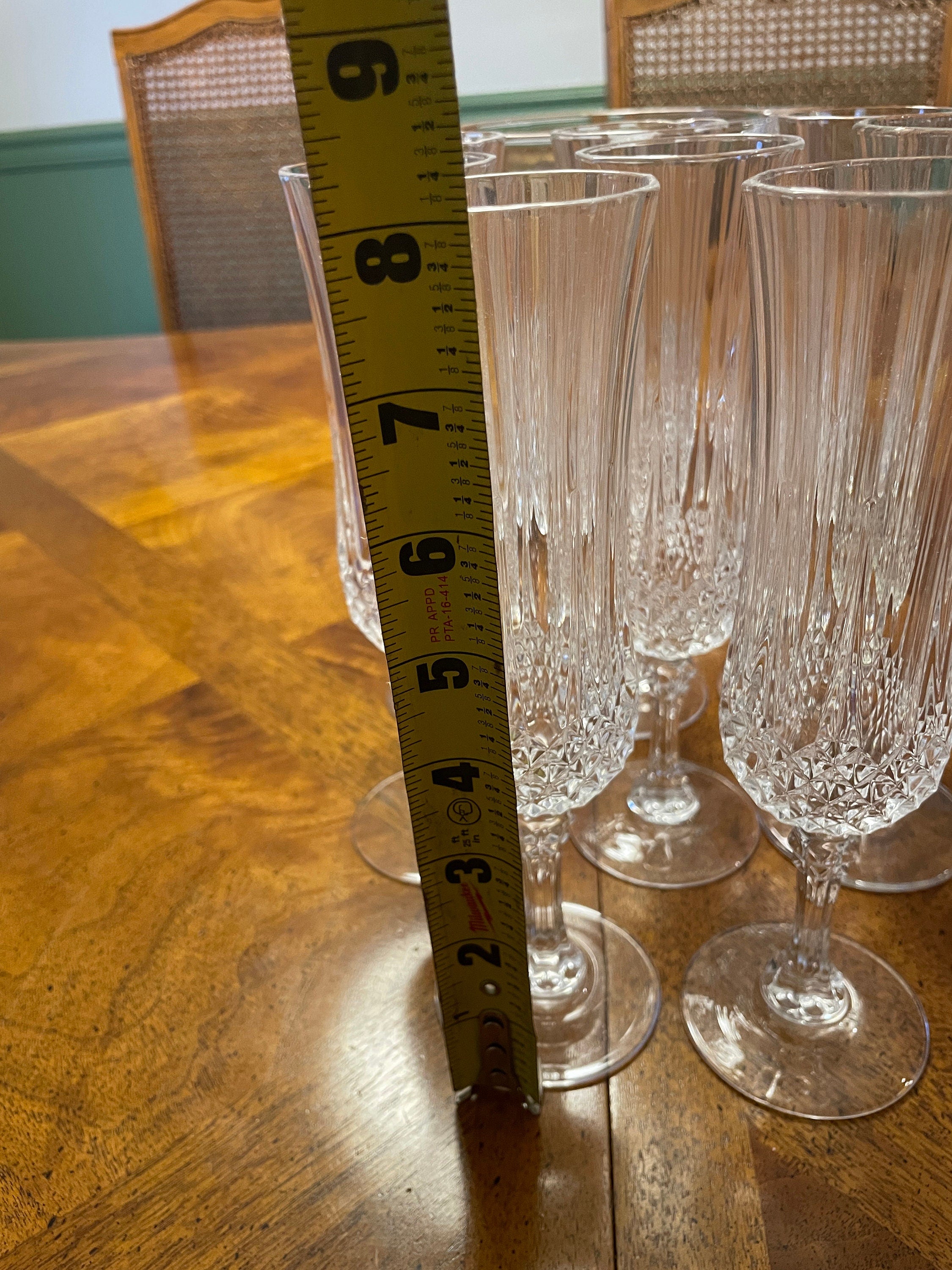 Vintage Footed Tumbler Collectible Glass &Ice Bucket Set 7 Pieces