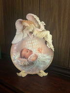 Seraphim Classics Gods Treasure Angel Baby Plate Figurine Art Collectible Stand Display Blessing Gift Christening Keepsake Nursery Decor