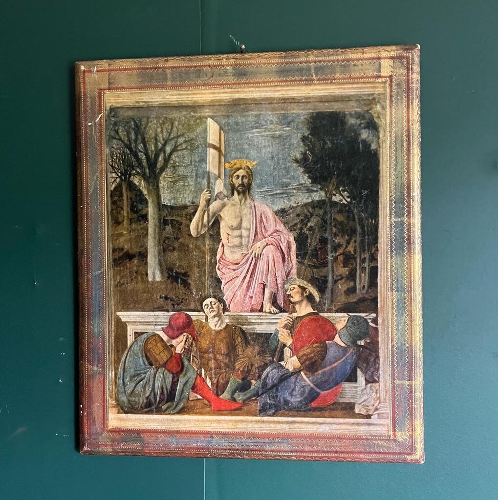 Antique Religious Jesus Resurrection Piero Della Francesca Art Print Framed Italian Renaissance Masterpiece Christian Wall Decoration