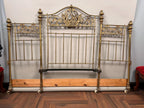 Antique Victorian Headboard Peyton & Peyton Birmingham Brass Iron Bedstead, 19th Century