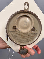 Antique German 8-Day Mechanical  Wall Clock with Floral Green Octagonal Porcelain Face, c. 1930s–1950s