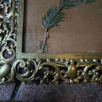 Vintage Victorian Style Gold Brass Pictures Frame with Easel Back 16"12"