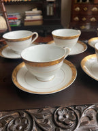 Vintage Sango Imperial Deluxe Cleopatra Fine China Teacup Set Gold Trimmed Elegant Japanese Porcelain Mid Century Serving Collectible