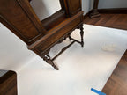 Antique Walnut Phonograph Cabinet: Jacobean Style Music Storage Furniture