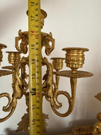 Antique French Ormolu Clock Candelabra Garniture Set Late 19th Century Cloisonné Enamel Sevres  Porcelain Clock  Set Luxurious Home Decor