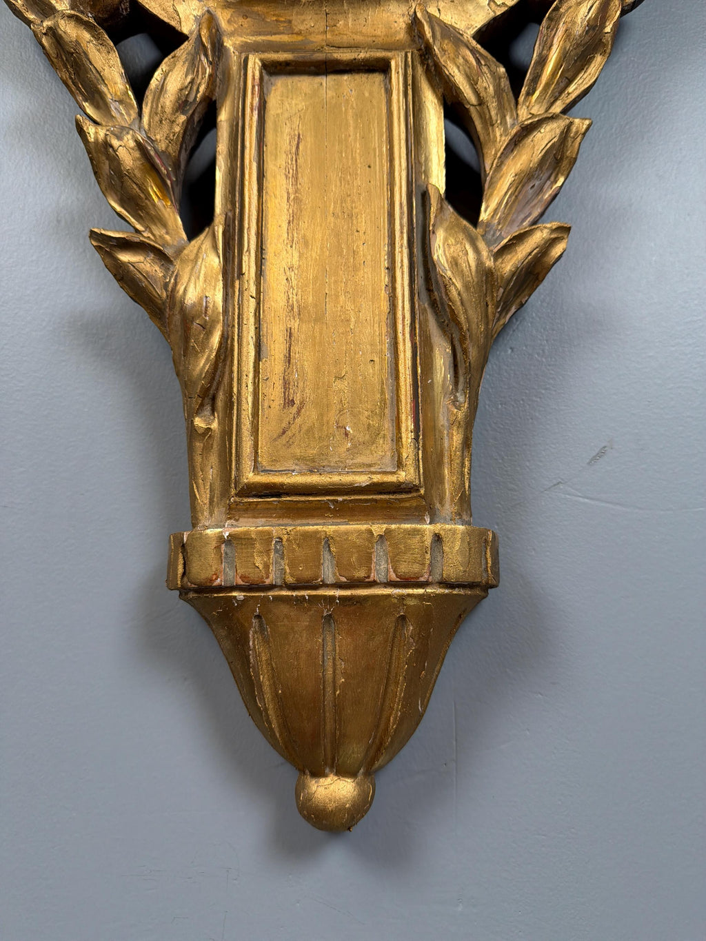 Antique French Giltwood Wall Clock, Carved Gold Leaf Lovebird Clock, Louis XVI Neoclassical Decor