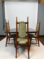 Set of 4 Antique Oak Gothic Revival Dining Chairs: Jacobean Style, French Provincial