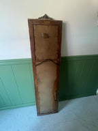 Antique French Trumeau Wall Mirror Ornate Gold Frame Etching Glass Rococo Style Large Gilded Victorian Decoration Hallway Accent Piece