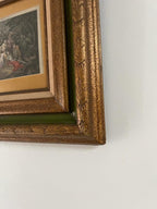 Pair of Vintage Gold Wood Engravings Framed Collectible Wall Art Marquis of Stafford's Collection