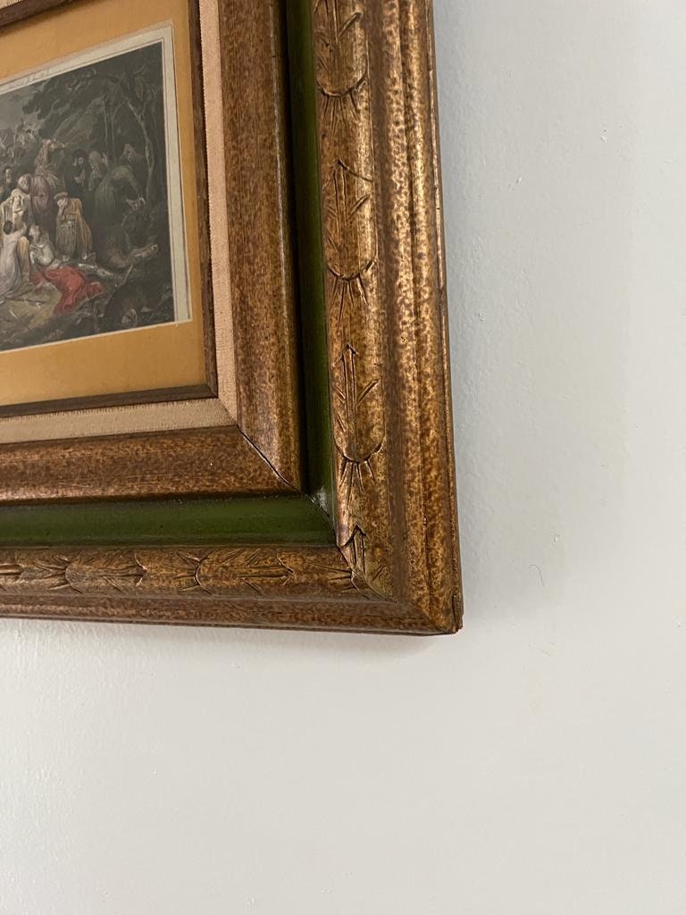 Pair of Vintage Gold Wood Engravings Framed Collectible Wall Art Marquis of Stafford's Collection