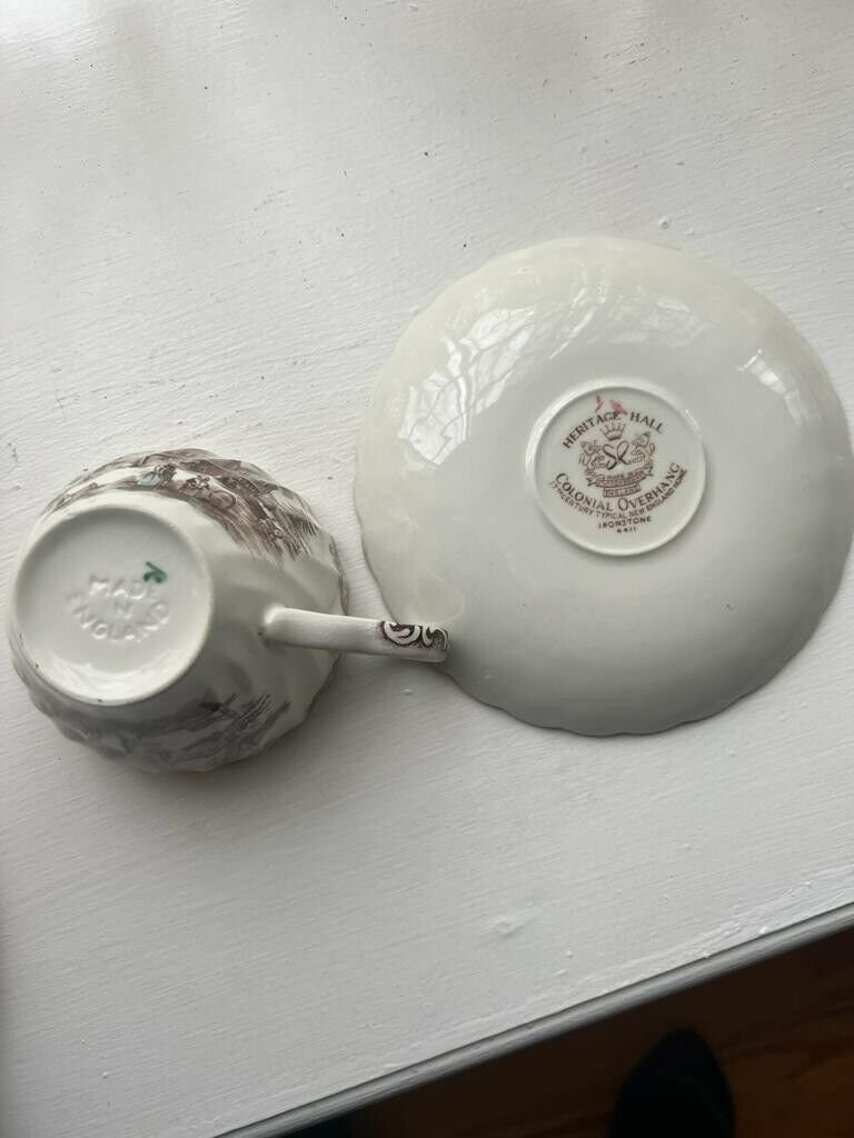 Vintage Royal Mail Heritage Hall Staffordshire Transferware English China Dinnerware Tea Set Rare English Country Horse Carriage Scene