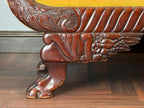 American Empire Revival Mahogany Eagle Arm Sofa – Hand Carved Statement Sofa