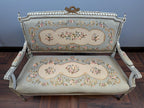 Vintage French Settee – Louis XVI Style Floral Needlepoint Loveseat