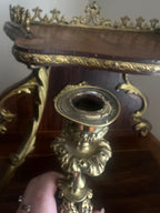Antique Brass Candlestick Pair, Figurine Design, Victorian Style