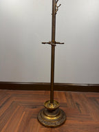Antique Brass Rococo Revival Coat Stand | Ornate Victorian Entry Hall Tree