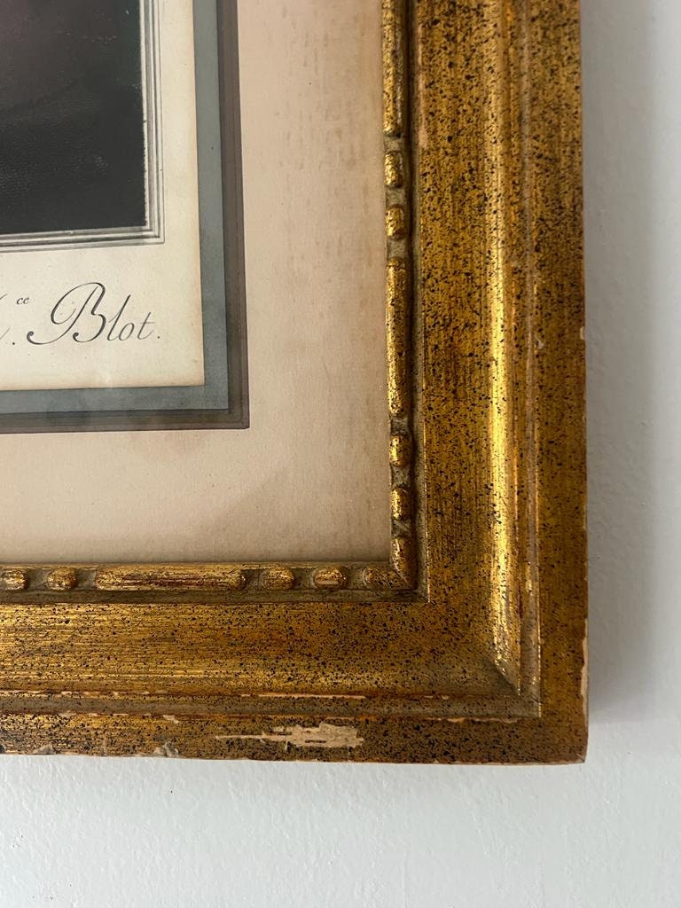 Antique French Le Verrou Fragonard Color Engraving Gilt Wood Framed Romantic Rococo Art Print Wall Decoration Elegant Parisian Style Piece