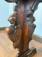 Antique Style Carved Wood Console Table Renaissance Revival Cherub Lion Griffin Sofa Table