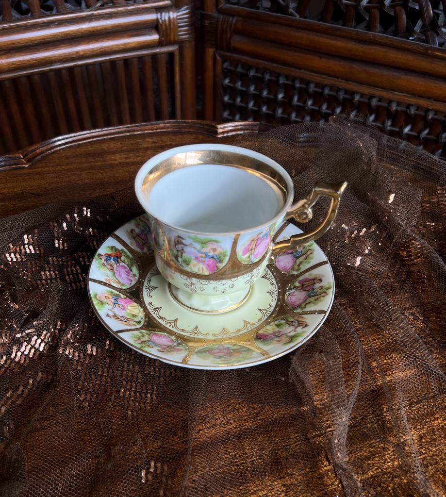 Royal Vienna Froganard Design Porcelain Cup Saucer