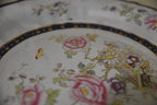 Collectible Antique Cake Plate Ironstone China Oriental Floral Platter Serving Dish Antique Hand Painted Round Plate Lunch Tableware Dish