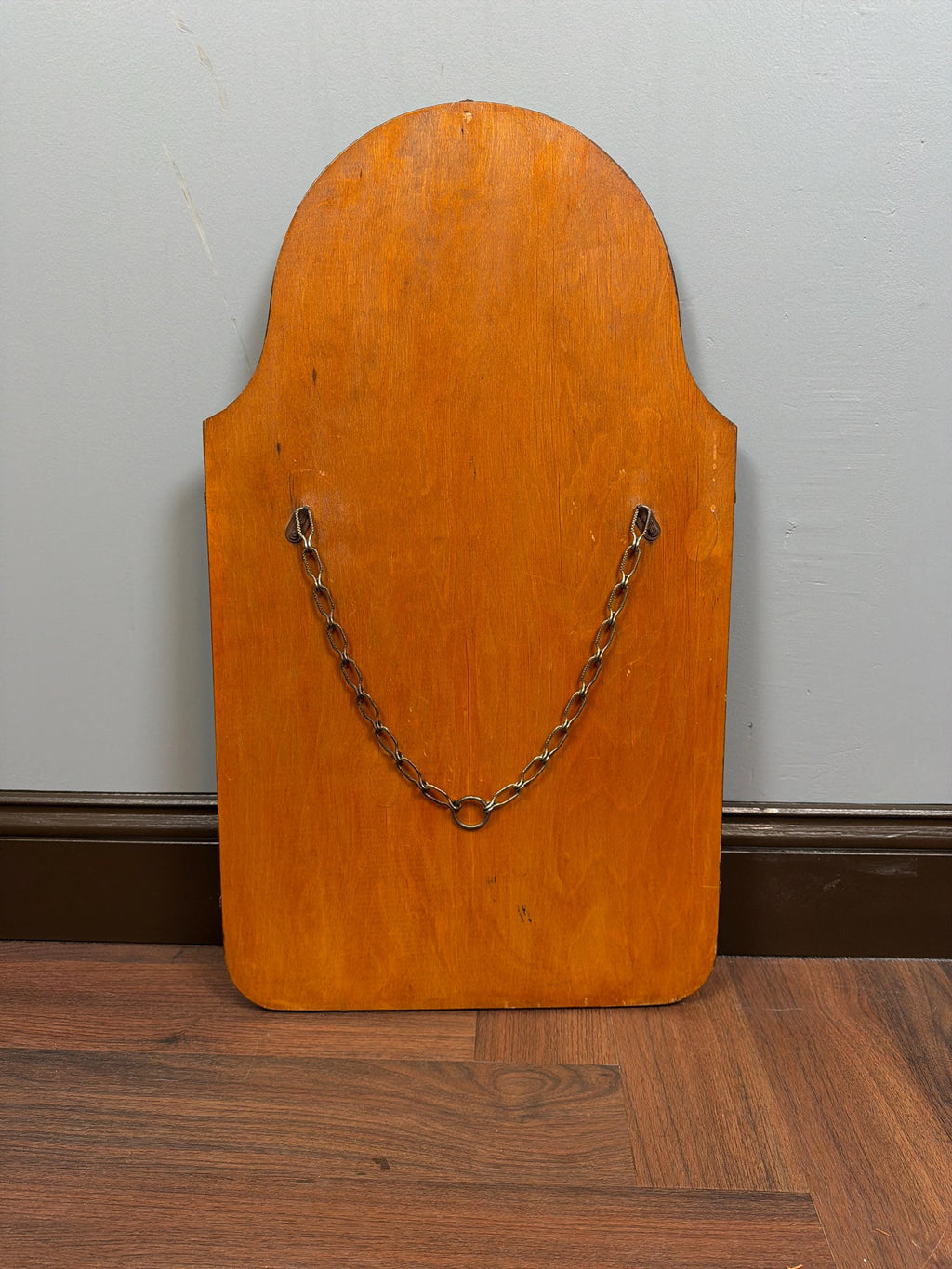 Vintage Art Deco Beveled Mirror: Scalloped Edge Hollywood Regency Wall Accent