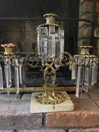Pair of Antique French Empire Gilt Bronze Crystal Candelabras Elegant 6 Arm Candlesticks Stunning Mantel Decor Circa 1850 Rare Find Elegance
