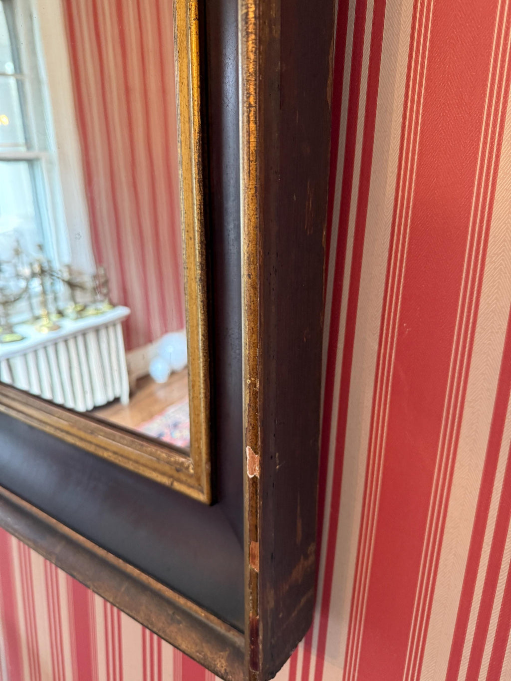 Antique Gilded Mercury Glass Mirror, 19th Century Federal Style