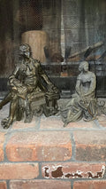 Antique Bronze Figurines Pair of Romantic Style Man and Woman Sculptures Victorian Neoclassical Home Decor Collectible Mantel Ornaments Art