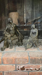 Antique Bronze Figurines Pair of Romantic Style Man and Woman Sculptures Victorian Neoclassical Home Decor Collectible Mantel Ornaments Art