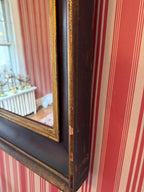 Antique Gilded Mirror Aged Patina Smoky Blurry Glass 19th Mirror Mercury Glass Federal Style Rustic Distressed Frame Early American Decor