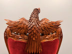 Vintage Carved Ornate Wood Eagle Crest Dining Chairs Renaissance Revival,  Set of 6 Chairs