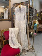 Antique Edwardian Lace Wedding Dress – High Neck Long Sleeve Bridal Gown (c.1910–1925)