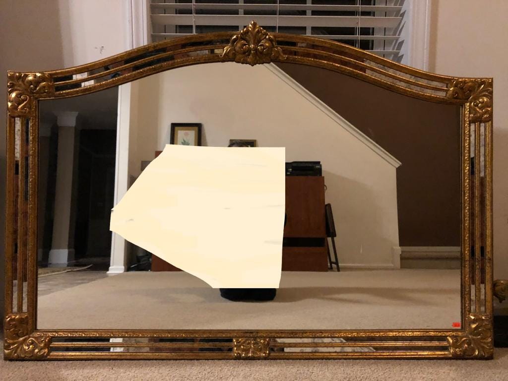 Antique Gold Leaf Wall Mirror Large Ornate Frame Statement Decoration Elegant French Style Accent Piece Vintage Inspired Home Decoration