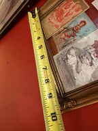 Antique Victorian Trade Card Display Gold Framed Advertising Ephemera Wall Art Child Lithographs
