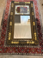 Antique Federal Gilded Trumeau Mirror 19th Century Wood & Gold Leaf Wall Mirror Eglomise Panel Collectible Mirror Luxurious Home Decoration