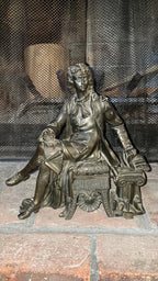 Antique Bronze Figurines Pair of Romantic Style Man and Woman Sculptures Victorian Neoclassical Home Decor Collectible Mantel Ornaments Art