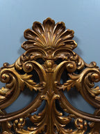 Vintage Rococo King Headboard | Ornate Gold-Tone Cast Metal Statement Piece