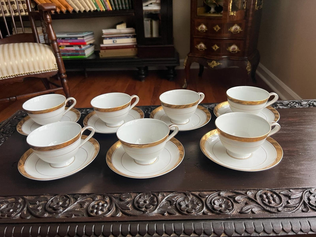 Vintage Sango Imperial Deluxe Cleopatra Fine China Teacup Set Gold Trimmed Elegant Japanese Porcelain Mid Century Serving Collectible