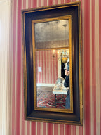 Antique Gilded Mirror Aged Patina Smoky Blurry Glass 19th Mirror Mercury Glass Federal Style Rustic Distressed Frame Early American Decor