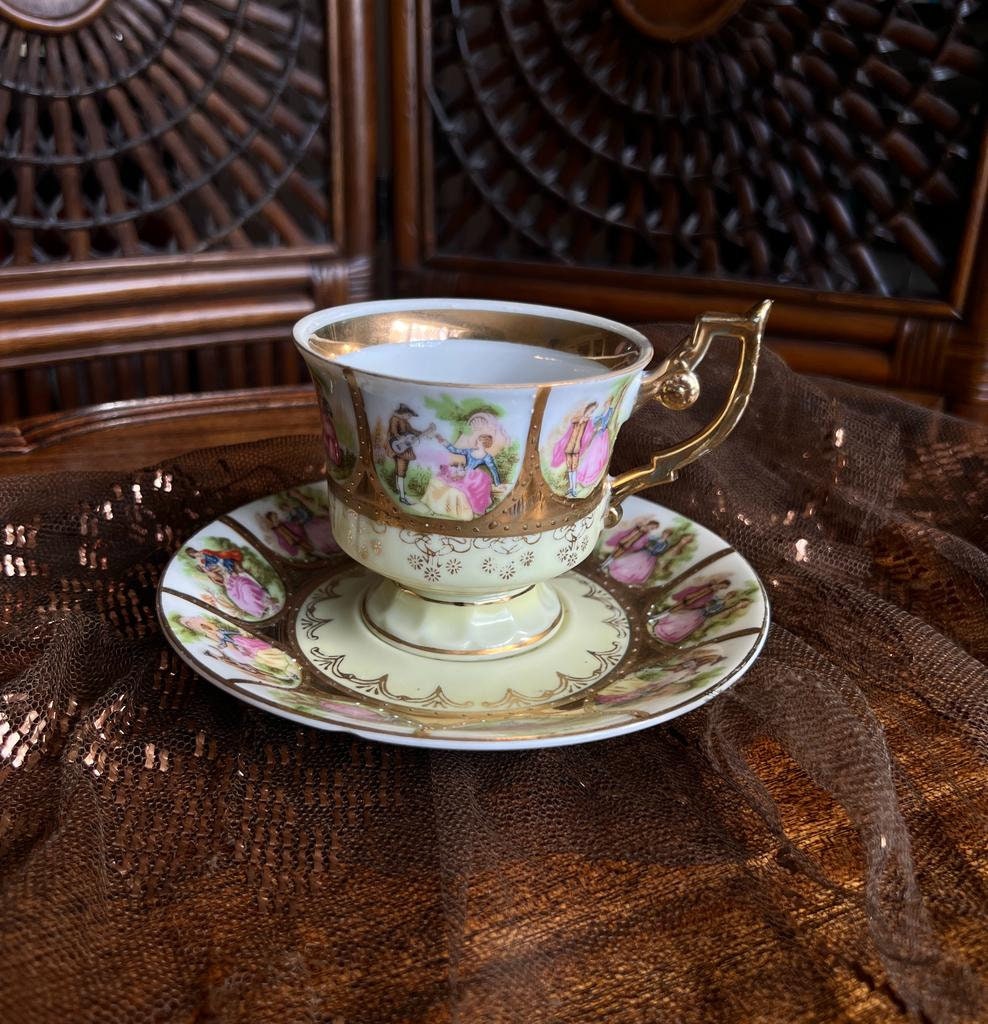 Royal Vienna Froganard Design Porcelain Cup Saucer