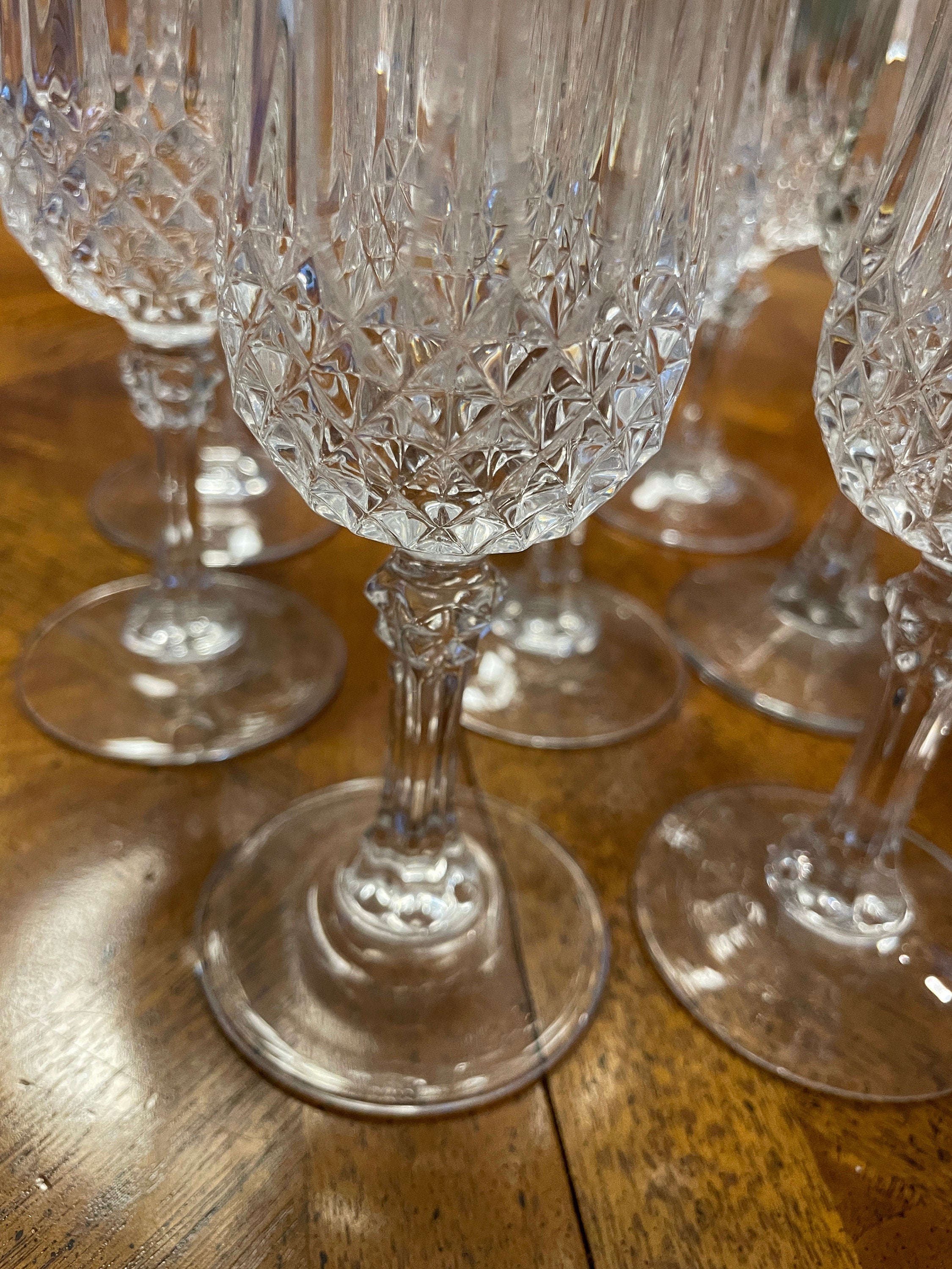 Vintage Footed Tumbler Collectible Glass &Ice Bucket Set 7 Pieces