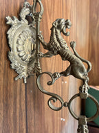 Antique Brass Wall Candle Holder Gothic Lion Sconce Medieval Lighting Fixture French Chateau Decoration Dragon Arm Candlelight Unique Rare