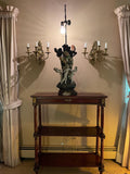 Art Nouveau German Porcelain Nymphs Figural Large Lamp