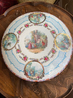 Vintage Amazing Limoges France Porcelain Dish with Lid  Gold Trim Round Cookie Bowl