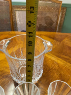 Vintage Footed Tumbler Collectible Glass &Ice Bucket Set 7 Pieces