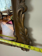 Vintage French Baroque Style Ornate Gold Gilt Wood Framed Mirror (56x36)