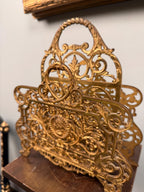 Antique Cast Iron Letter Magazine Holder Ornate Victorian Desk Organizer  Bradley  Hubbard B&H