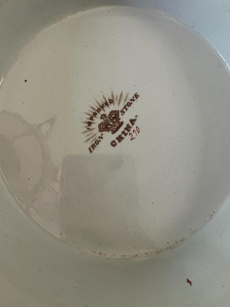 Collectible Antique Cake Plate Ironstone China Oriental Floral Platter Serving Dish Antique Hand Painted Round Plate Lunch Tableware Dish